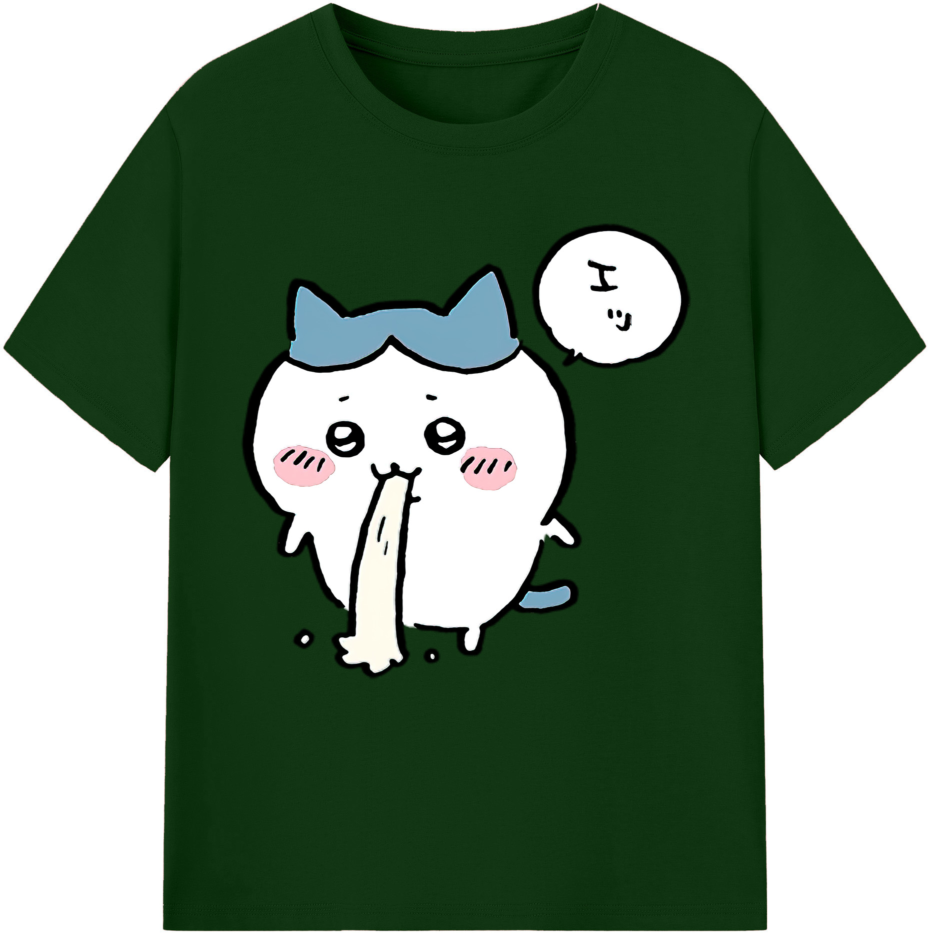 （画像用） ちいかわ ハチワレ Chii-kawa hachiware 綿100％半袖Tシャツ（フロントプリント）